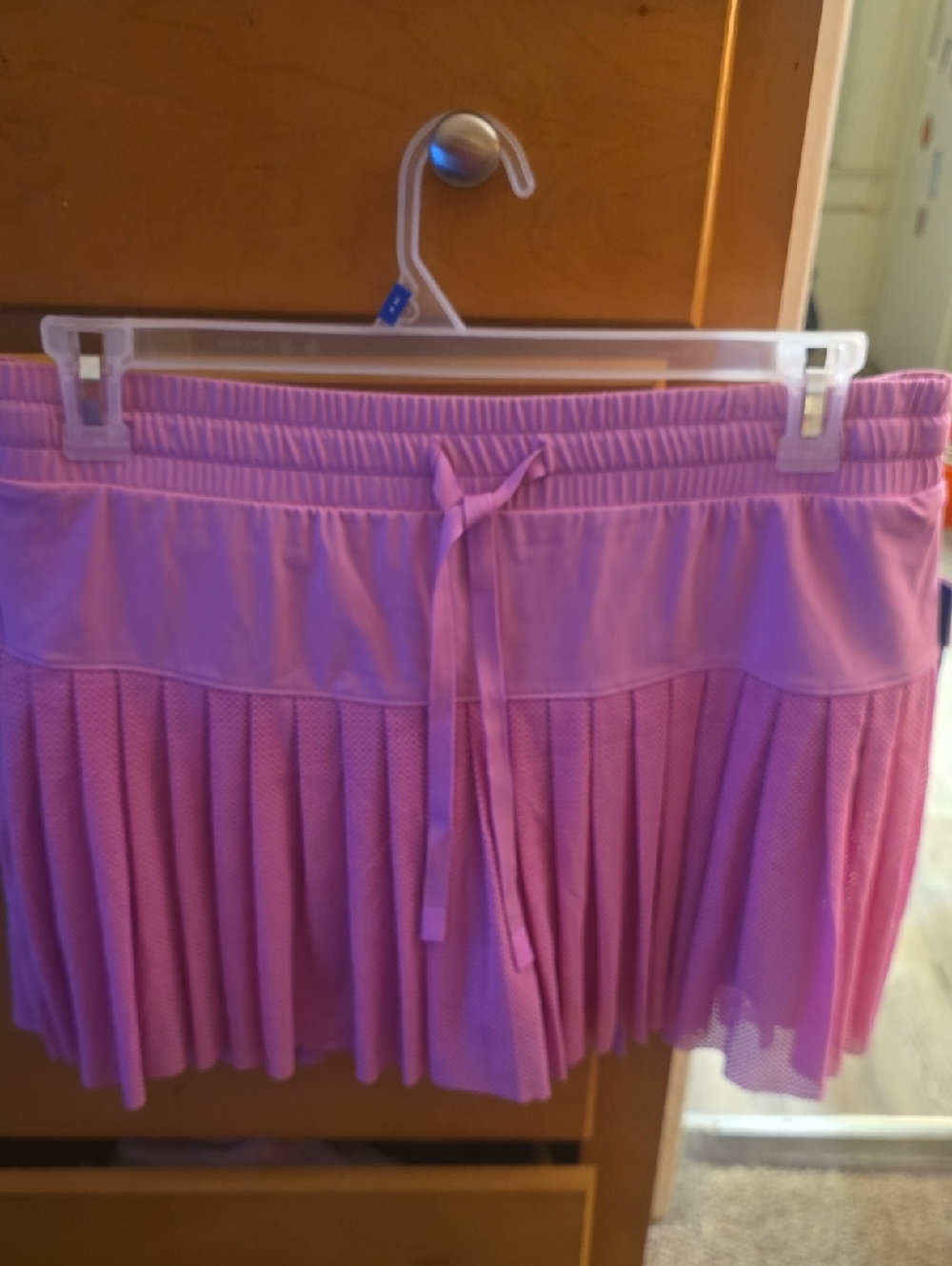 Joy Lab Women's Pink Pleated Active Tennis Skirt with Drawstring